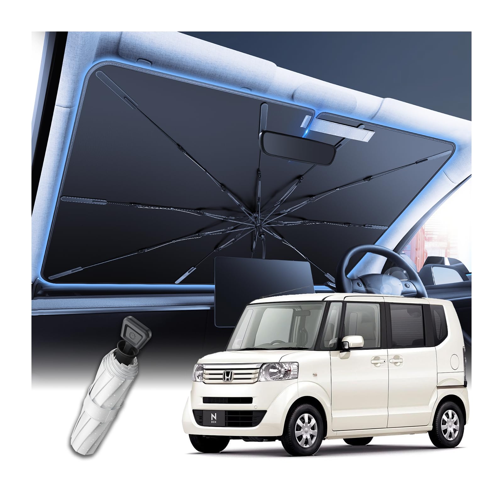 

2025 Усиленный Honda Power Stam Эксклюзивный Солнцезащитный зонт для лобового стекла Солнцезащитный козырек 10 см кончик можно сложить JF1 JF2 Солнцезащитный козырек Затемнение Изоляция Вращающийся