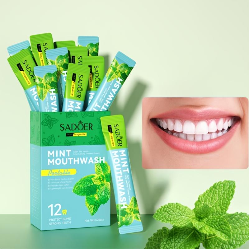 Mundspülung, praktisch und langanhaltend, hinterlässt einen erfrischenden Duft und erfrischt den Atem.