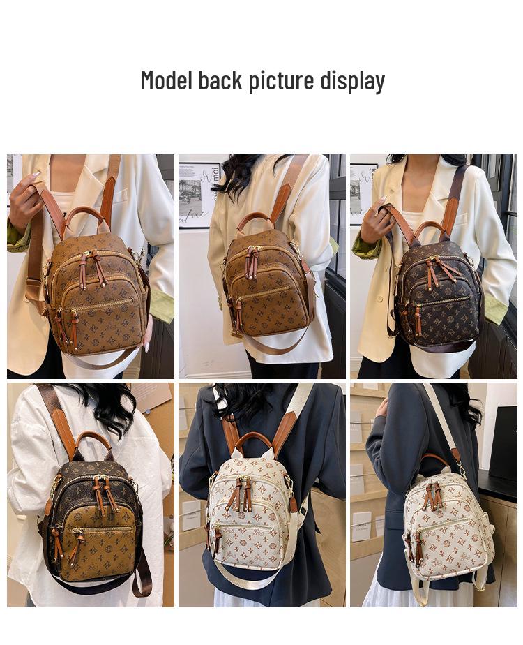 Dámský batoh s retro potiskem: Stylový, Velkokapacitní, Třícestný Módní pro Cestování a Výlety