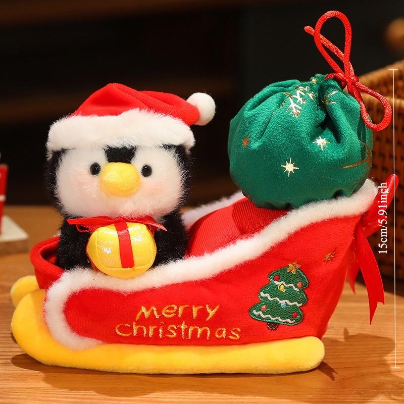 

Santa Claus Doll Sleigh Car Penguin Snowman Plush Toy Christmas Desktop Ornament Decoration Gift