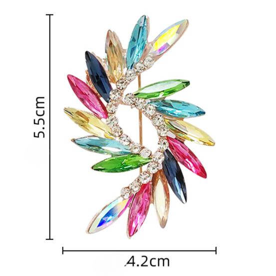 Fashion Personality Versatile Crystal Glass Brooch Pin Men's and Women's Clothing Accessories