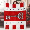 1pc Vintage Style Soft Single-Sided Printed Blanket, 60x80 Inch, Featuring Two White Stripes and a Suitable for Office, Bedroom