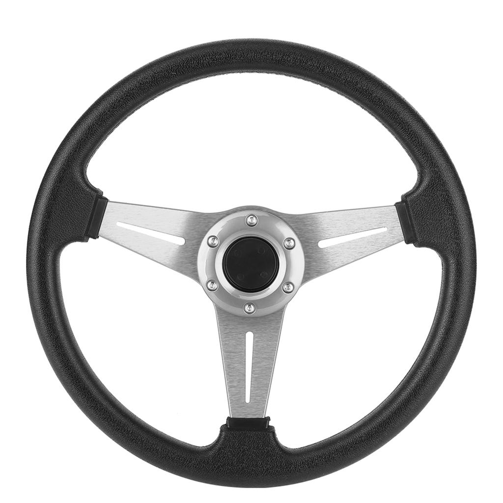 350mm/14in Racing Car Drifting Steering Wheel Replacement Universal Modified AccessorySilver