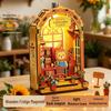 3D Magnetic Wooden Miniature Scene Puzzle, Refrigerator Sticker Cabin Model Ornament, Birthday Gift for Men and Women