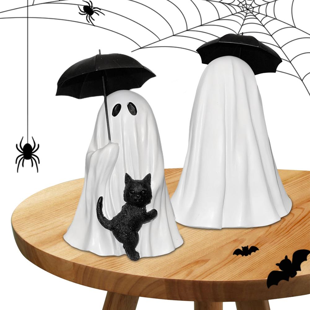 

Hallloween Ghost Figurine Resin Ghost Cat Ornament Spooky Ghost Resin Figurine for Indoor Outdoor Living Room Display China Mainland