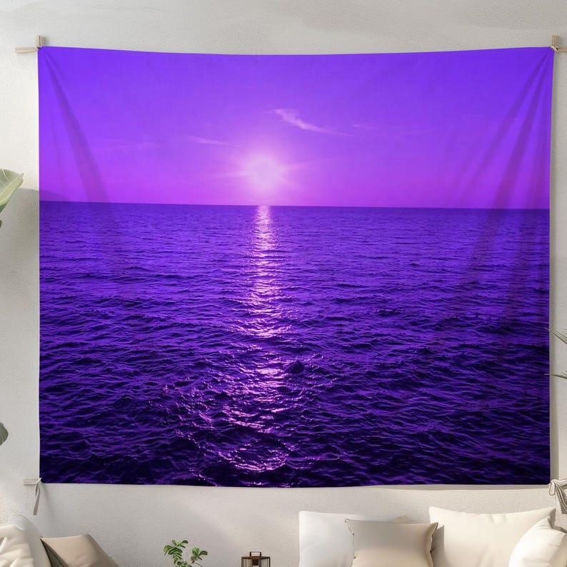 Purple Ocean Sunset tapestry 75x100 чёрный