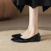 Fashion Sequin Designer 2025 Spring New Style Fashion Round Toe Non-slip Flat Shoes Casual Comfortable Shallow Mouth Women's Loafers