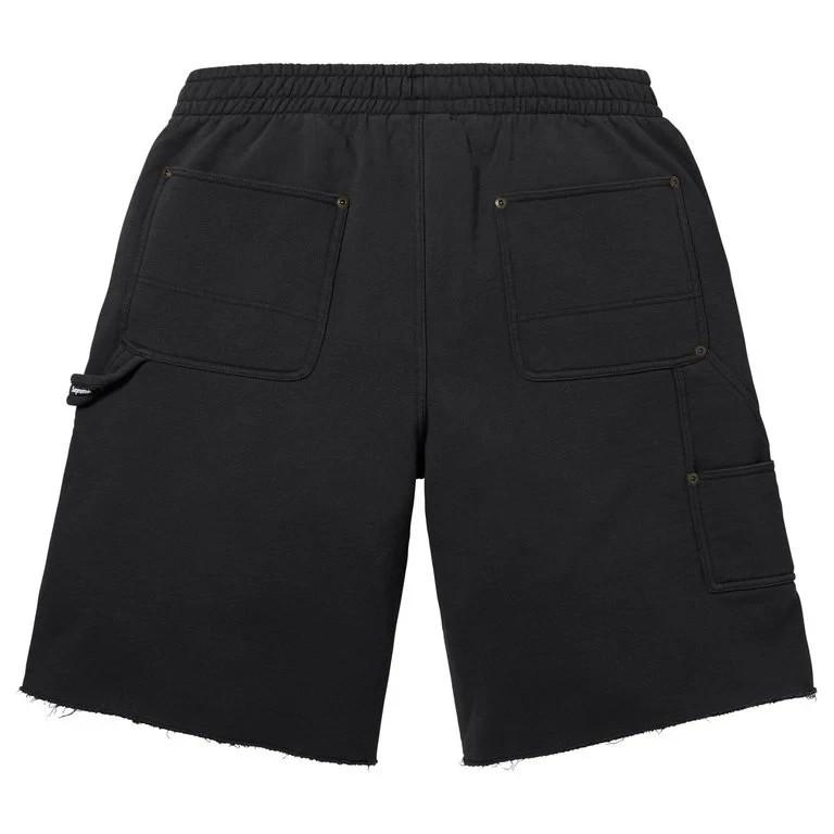 Supreme Doppelknie Maler-Sweatshorts Schwarz