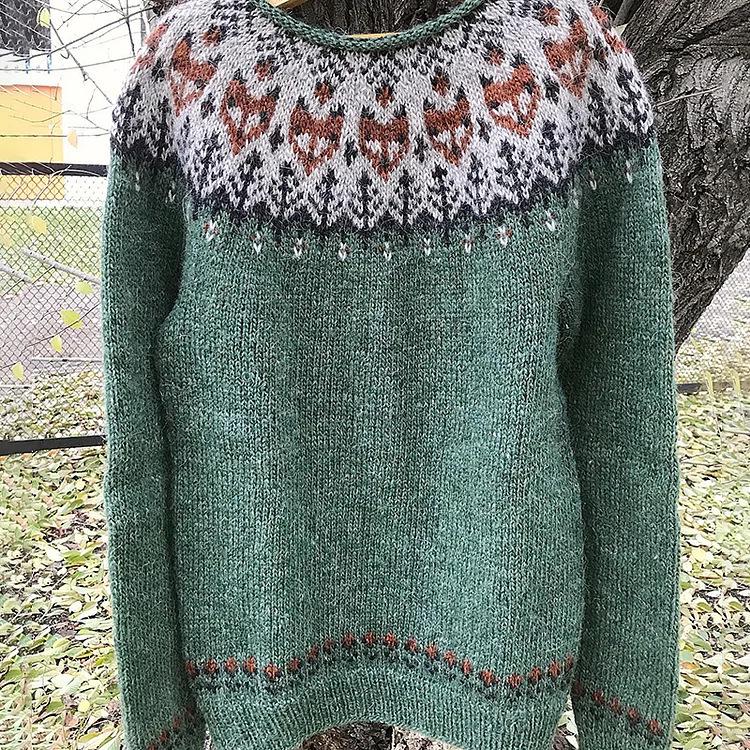 Women s Round Neck Color-Block Loose Fashion Pullover Sweater 4XL