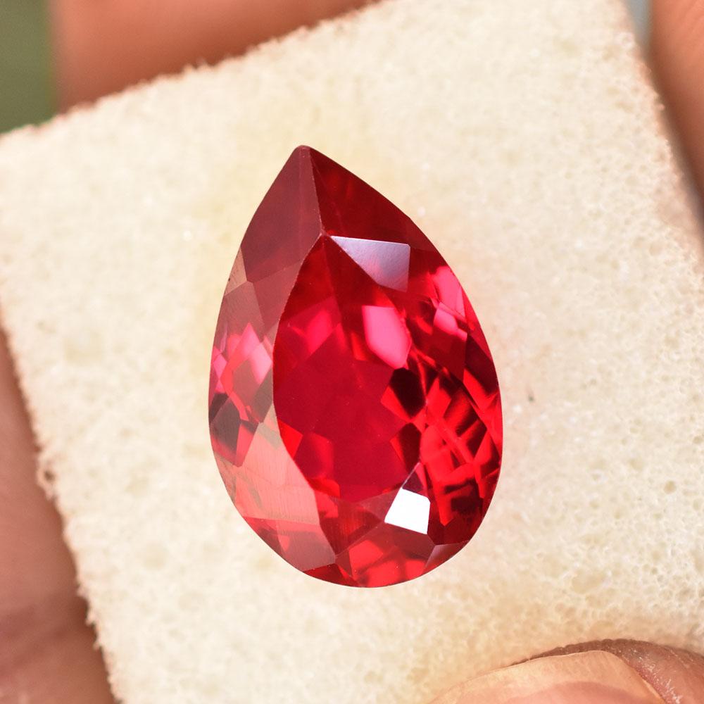 Natural Red Ruby 15x9mm PERFECT Pear Cut Loose Gemstone For Collection