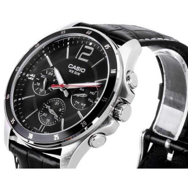 Casio Men's Leather Watch MTP-1374L-1A,Korean Popular Watches