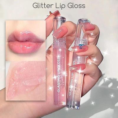 Spiegel-Lippenöl-Glasur, Sternen-Lippenstift, feuchtigkeitsspendende Lippenreparatur, Peeling, feuchtigkeitsspendendes Lippen-Make-up für Frauen