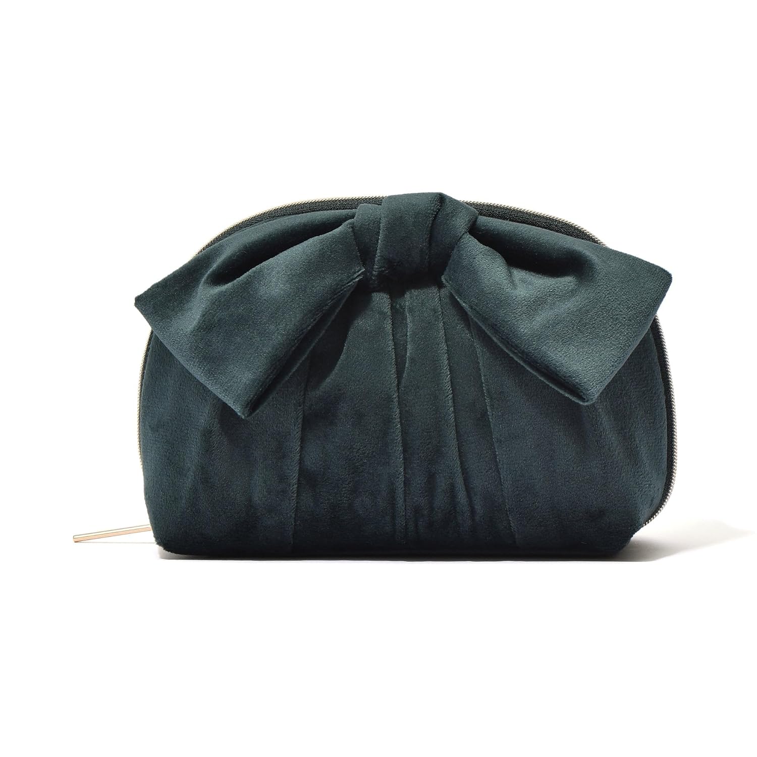 

Francfranc Velour Ribbon Pouch S Green Pocket Cosmetic Makeup Storage Compact