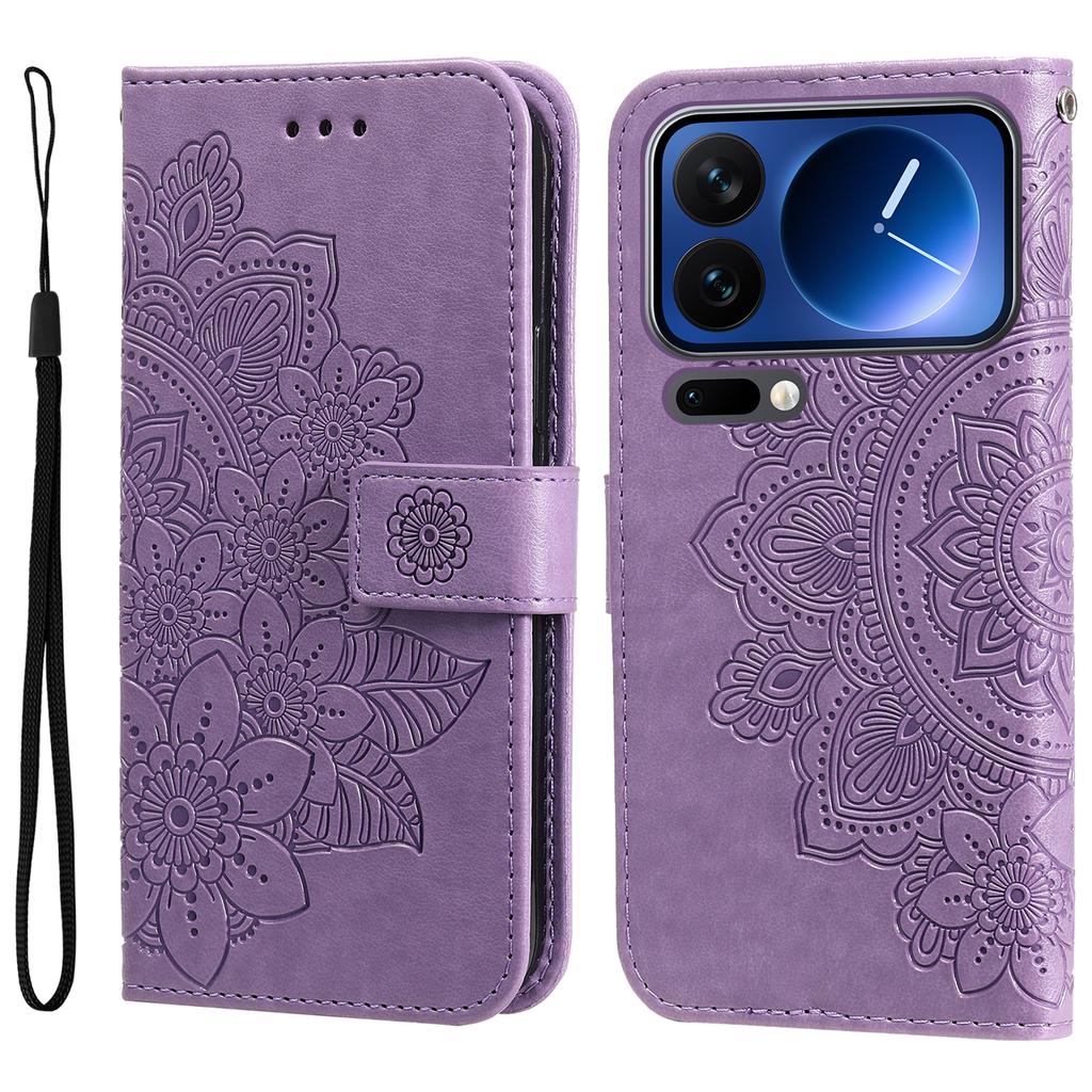 For Xiaomi 17 Pro Case Floral Pattern PU Leather Wallet Stand Phone Cover