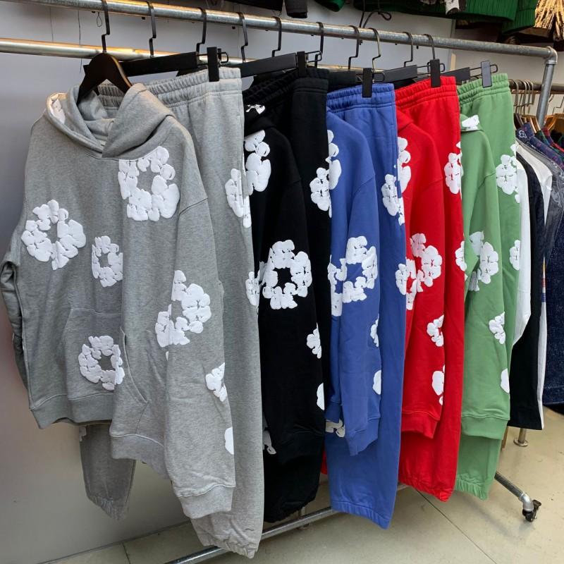 Set Felpa con Cappuccio Casual da Uomo Donna Misto Cotone Tuta Leggera Outfit Streetwear