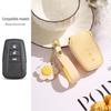 Handcrafted Leather Key Cover for Toyota Models (Asia Dragon, Camry, Senna, Corolla) - Mist Wax Vegetable-Tanned Cowhide