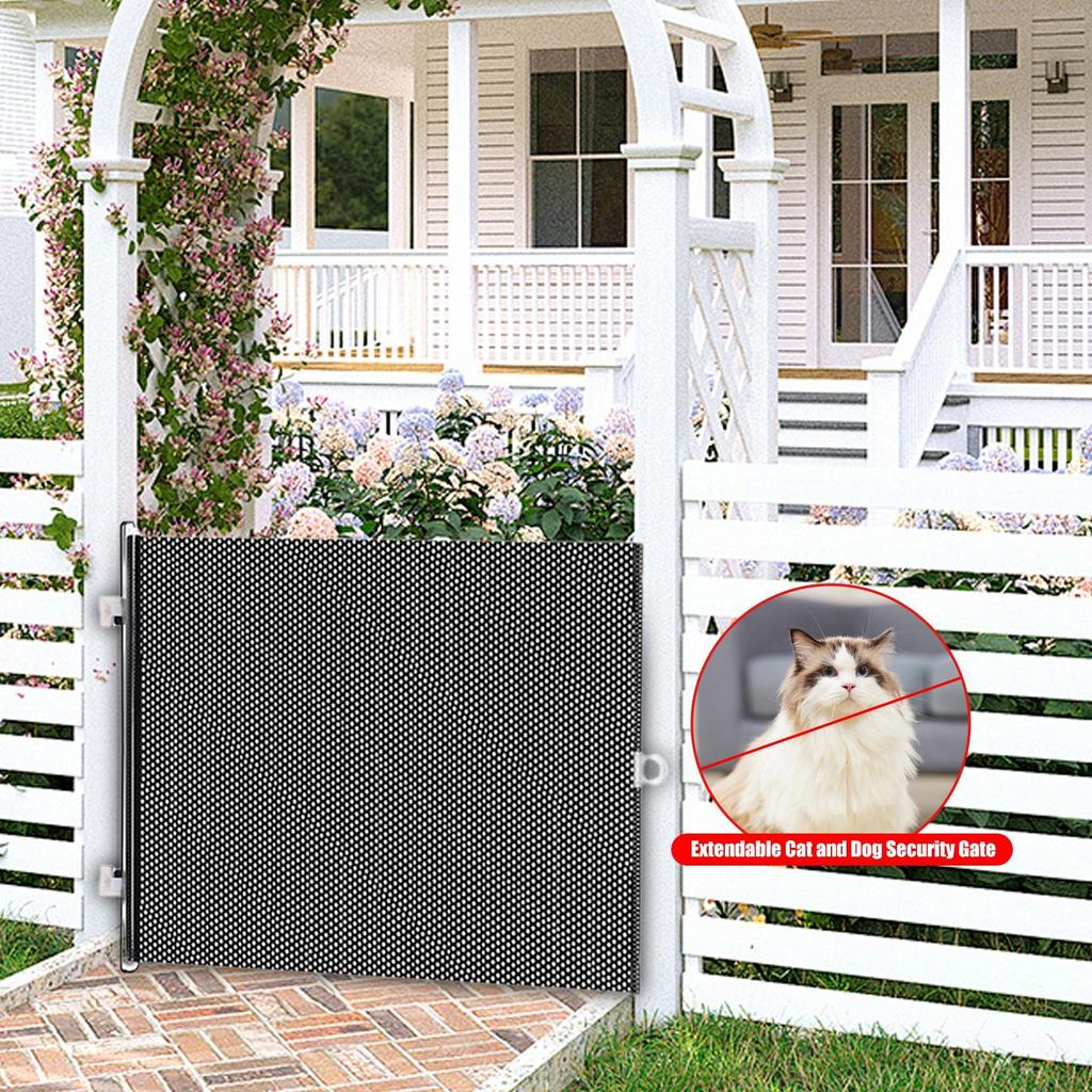 Zatahovací pet branka proti úniku Zesíťovaná bezpečnostní bariéra bez vrtání pro štěňata koťata schody chodba balkon 40x125cm