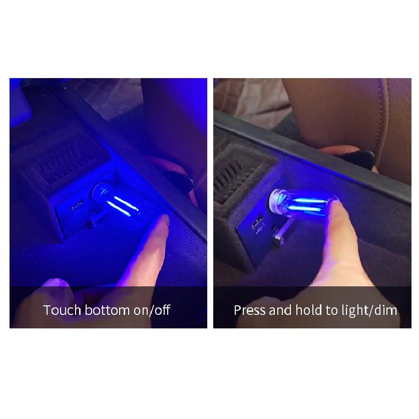 Car Atmosphere Light USB Night Light Touch Dimming LED Filament Lamp Portable Lighting Plug&Play Decorative Ambient Lamp