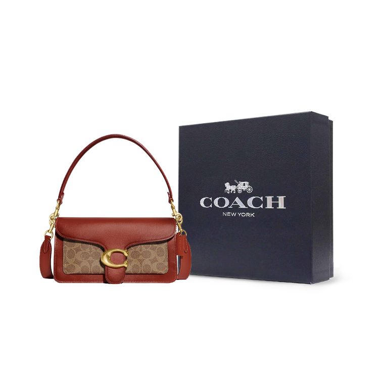 Coach Tabby 20 Classico Stampa Monogramma Chiusura a Bottone in Metallo con Logo a C Tela Rivestita e Pelle di Vitello Borsa a Mano a Spalla Crossbody Piccola CM569-B4NQ4