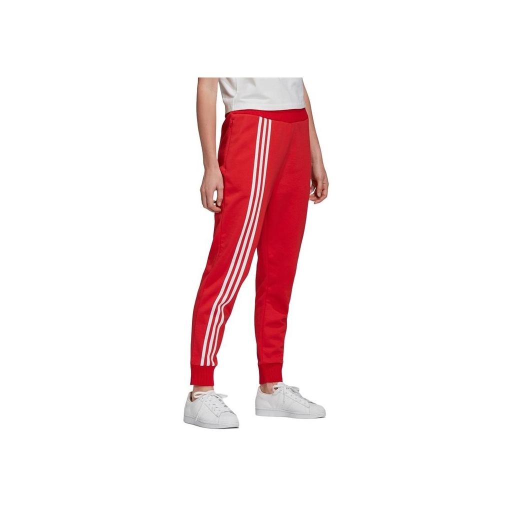 Adidas Originals Cuffed Pants With Logo Pattern Women Pants Red FU1741
