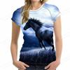 Animal Printed Clothes for Summer, 3D Printed Girls' Short Sleeved Tops, Women's T-shirts, and T-shirts