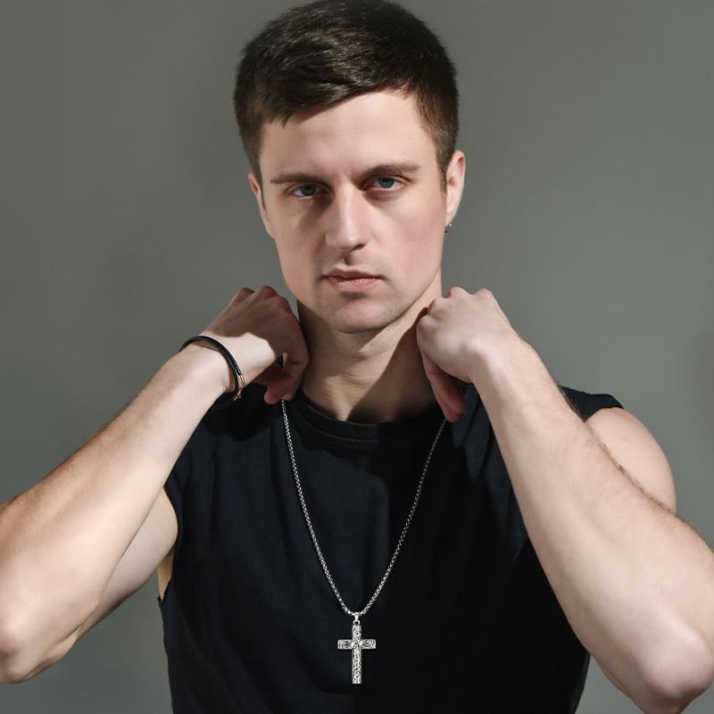 Titanium Artistic Steel Cross Pendant Necklace For Men And Women Perfect For Casual And Use Formal