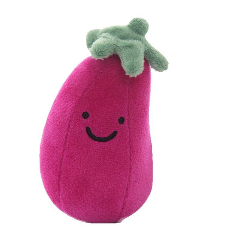 Funny Eggplant Stress Relief Plush Toy - Cute Vegetable Backpack Pendant & Birthday Gift for Women