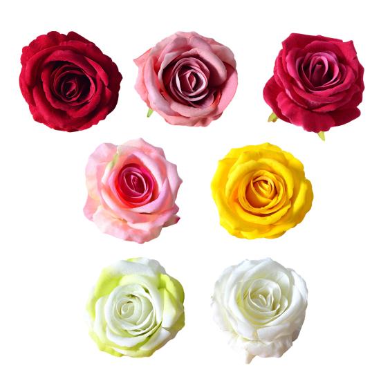 Artificial Rose Flower Heads 2.3" Fake Silk Rose Heads for Wedding Centerpieces Bridal Bouquets DIY Floral Crafts