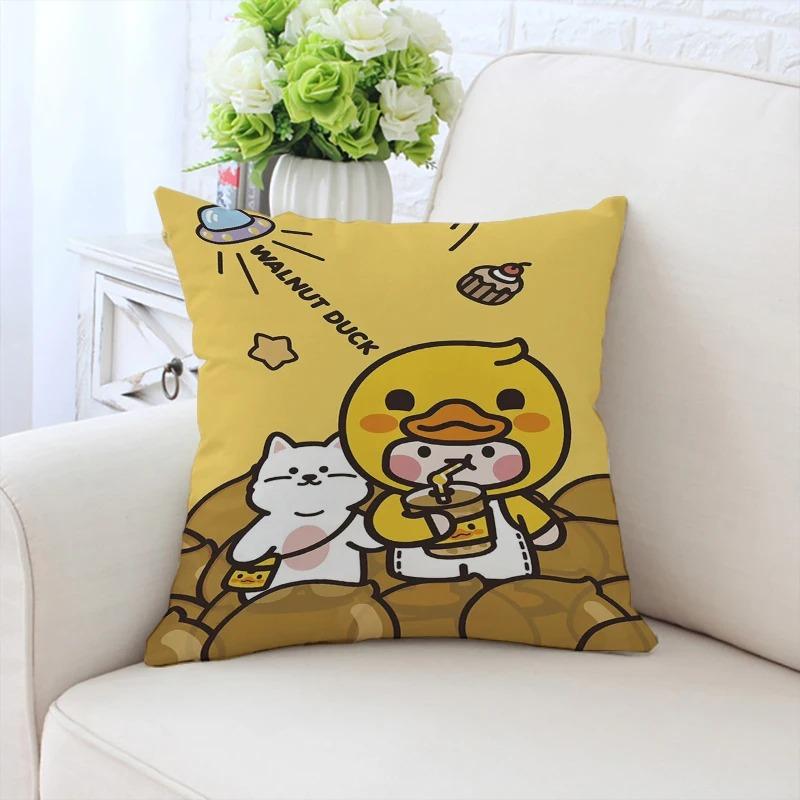 Cute Little Yellow Duck Pattern Pillowcase Car Ornaments Office Living Room Sofa Home Pillowcase