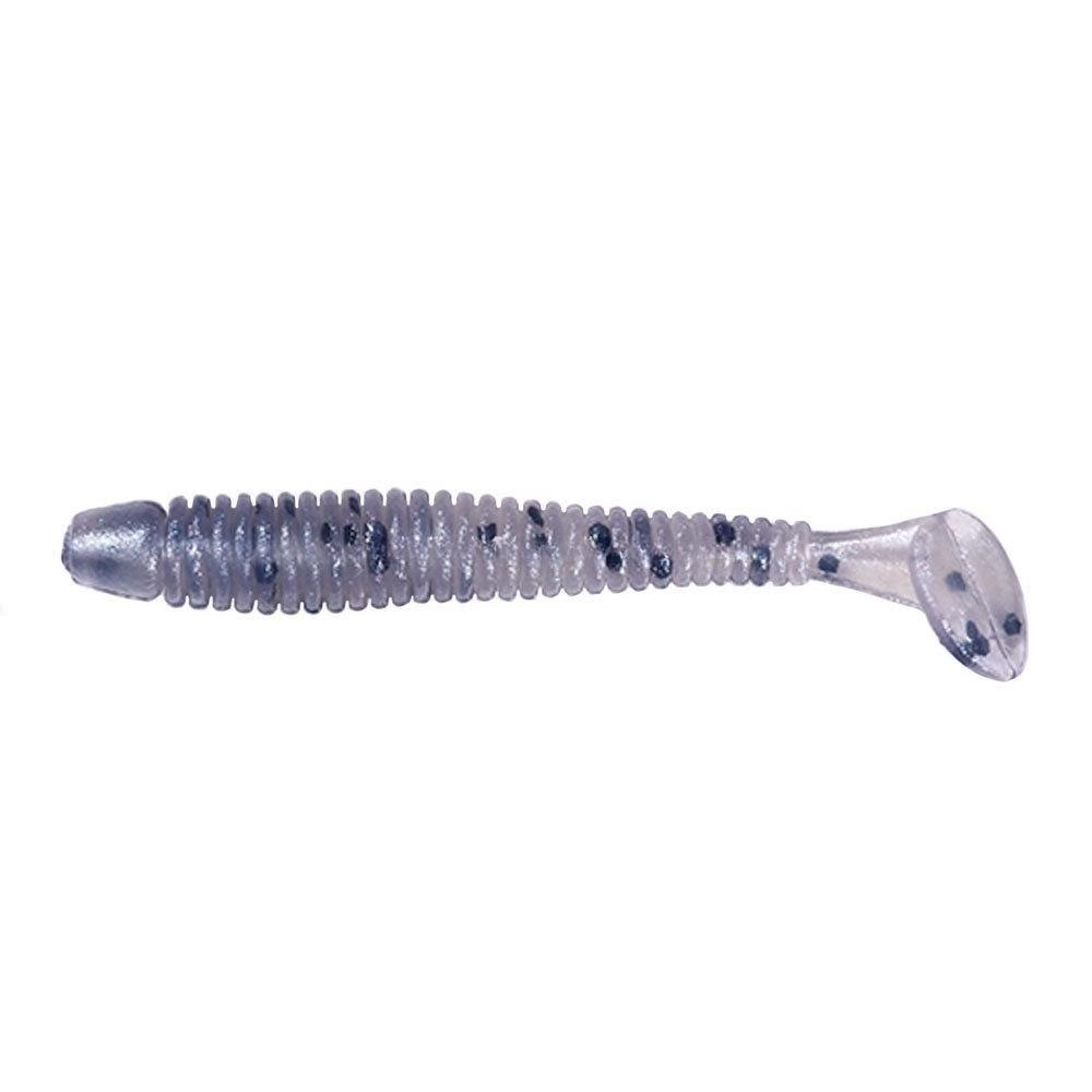 1 PACCO 5,5 cm 0,6 g 50 pezzi/sacchetto Esca artificiale morbida in plastica tipo verme con coda a palette