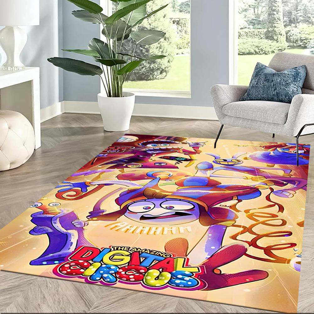 Digital Circus Carpet Perfect for Game Room Dining Room Kitchen Dormitory Anti-slip Rug Decorate Offices Luxury Gift for Birthday, Christmas, Wedding