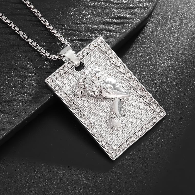 Hip Hop Zircon Dollar Sign Pendant Necklace Men Women Punk Fashion Rock Rap Jewelry Gift