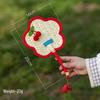 Cherry Handmade Mini Cattail Fan - Cute Cartoon Design, Portable Ancient Chinese Style for Summer