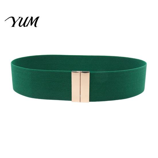 High Quality Elastic Belt Wide Waist Belt, Adjustable Stretchy with Metal Comfortable Stretch Square Buckle, Stylish Slimming Waistband for