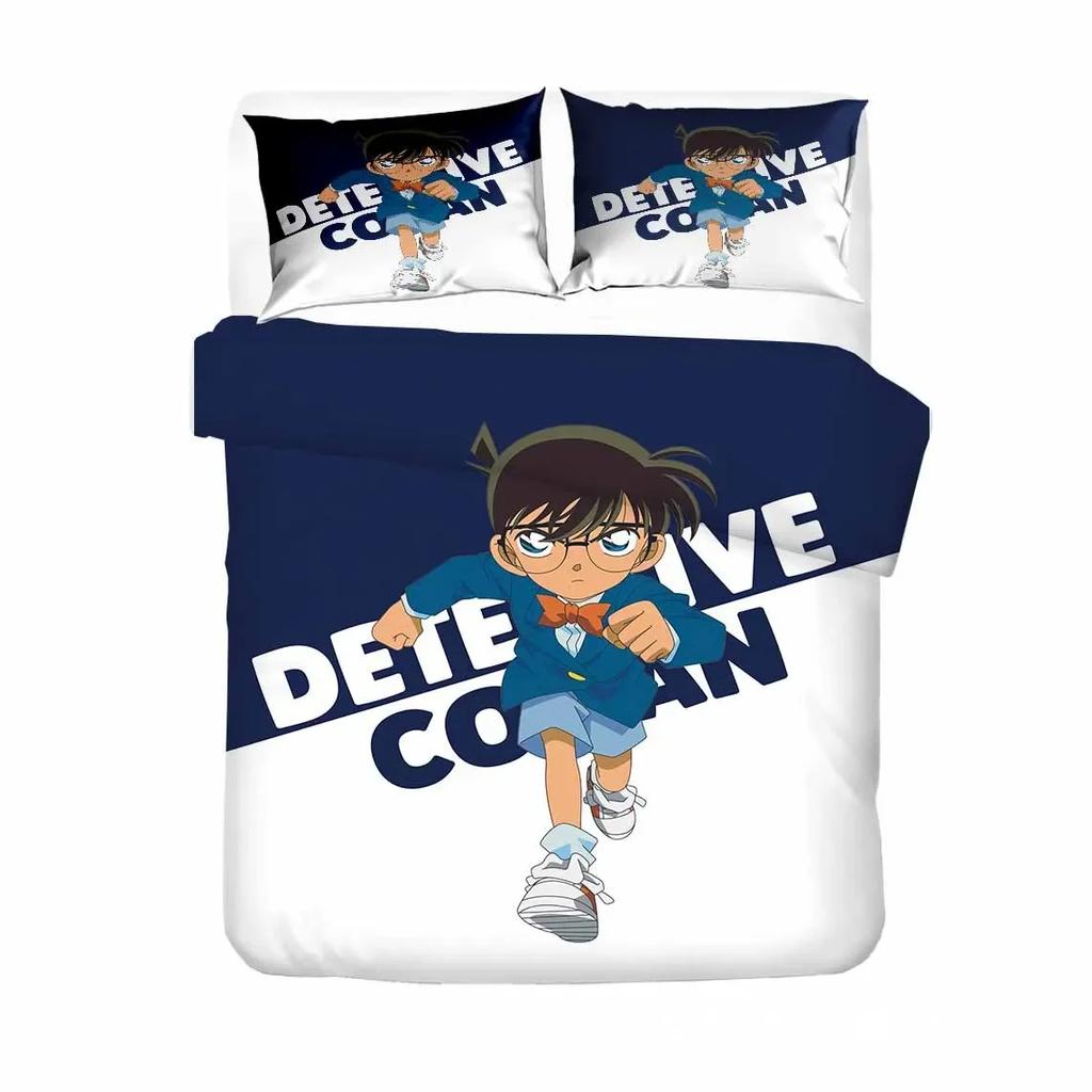 Anime Detective Conan Shinichi Comfortable Duvet Quilt Cover Pillowcase Bedding Set Children Bedroom Decoration Home Textile