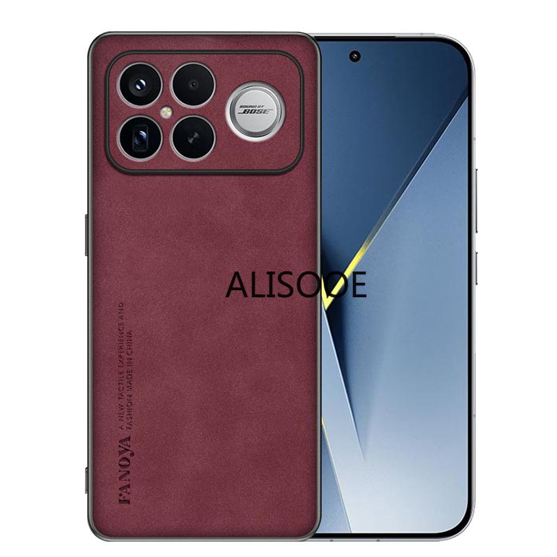 Coque en Cuir PU Givré pour POCO F8 Ultra F8 Pro Étui Plastique Mat Antichoc Protection Complète Housse Arrière Capa