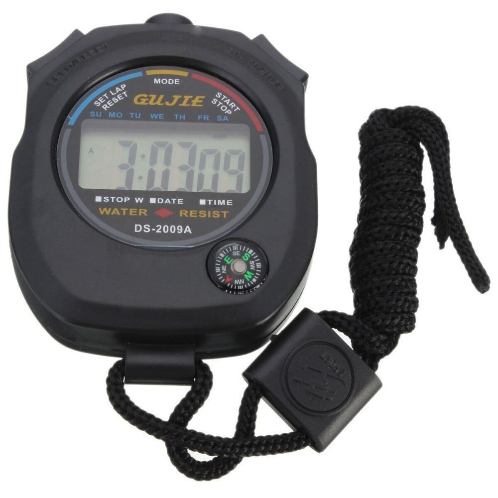 Professional Digital Stopwatch Handheld with Wristband Training Timer Accurate 24H Clock Watch
