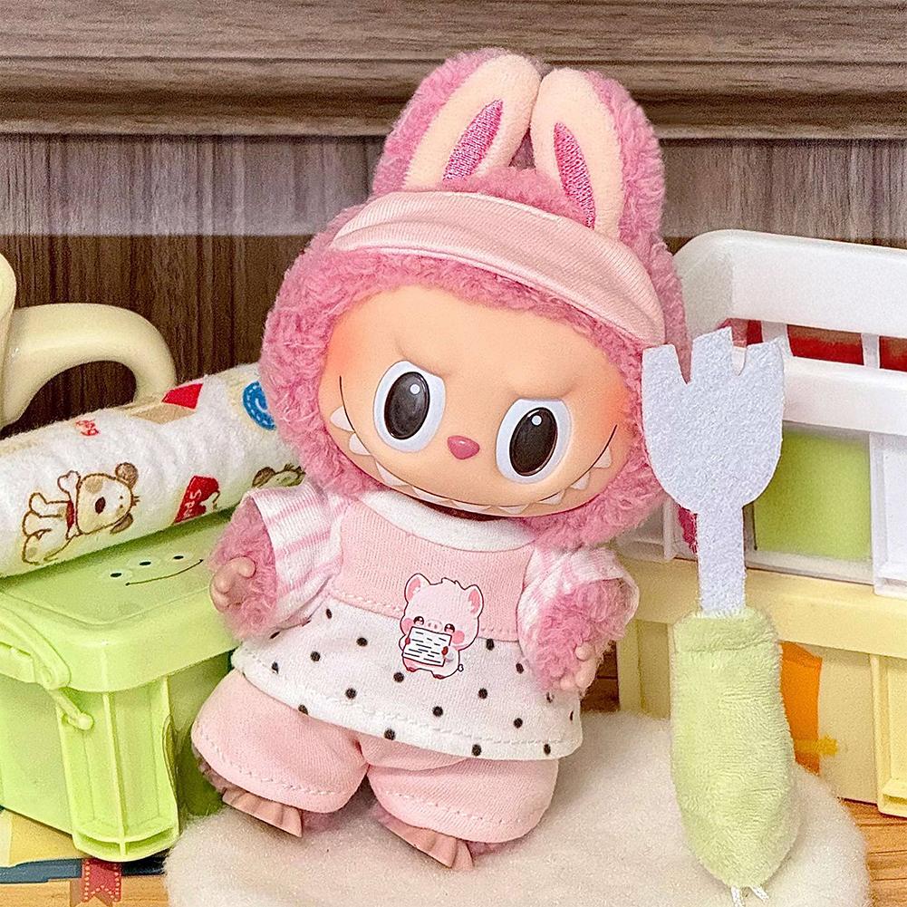 For 17cm Labubu Doll Clothes Fashion Clothes Jumpsuits Doll Clothes Color Match Dress Dolls Accessories Cute Decoration Little Clothes