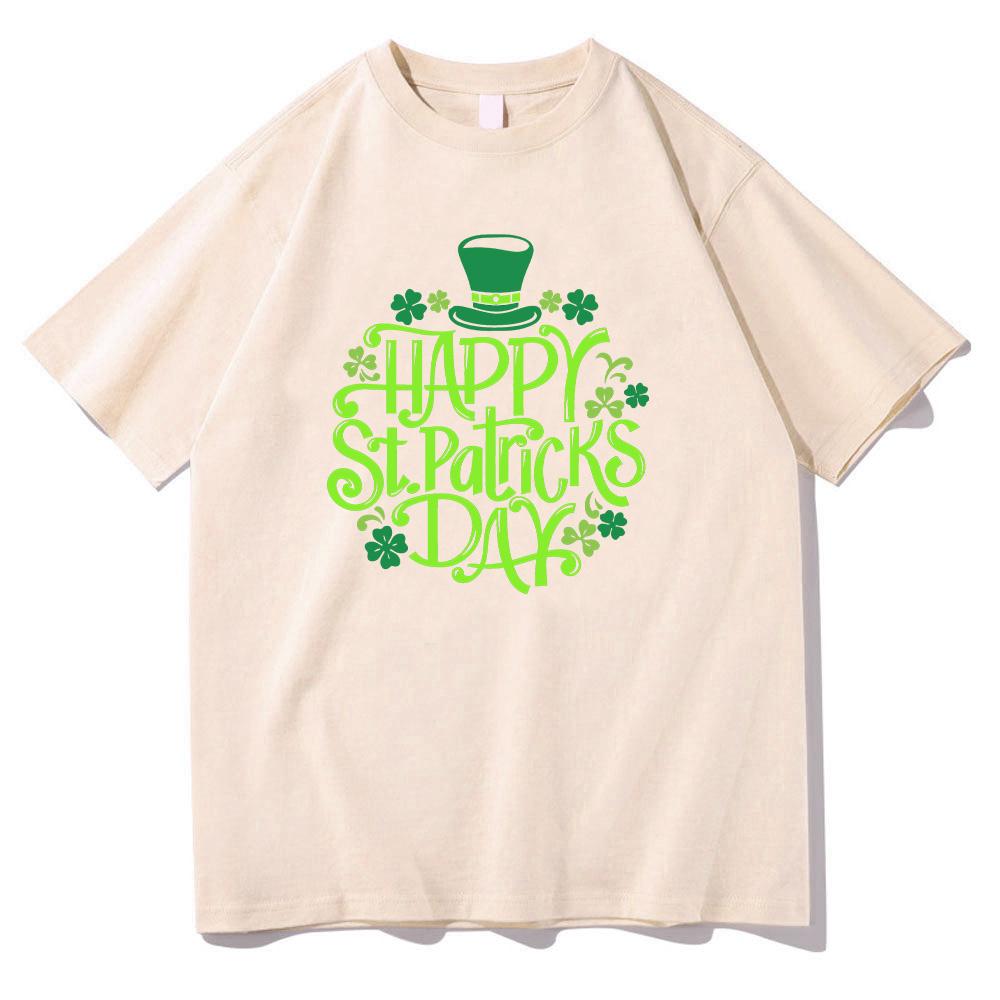 Happy St Patrick's Day T-shirts Fahsion Funny Cartoon Print Clothes Comfortable Cotton Tee Women Men O-neck T Shirt