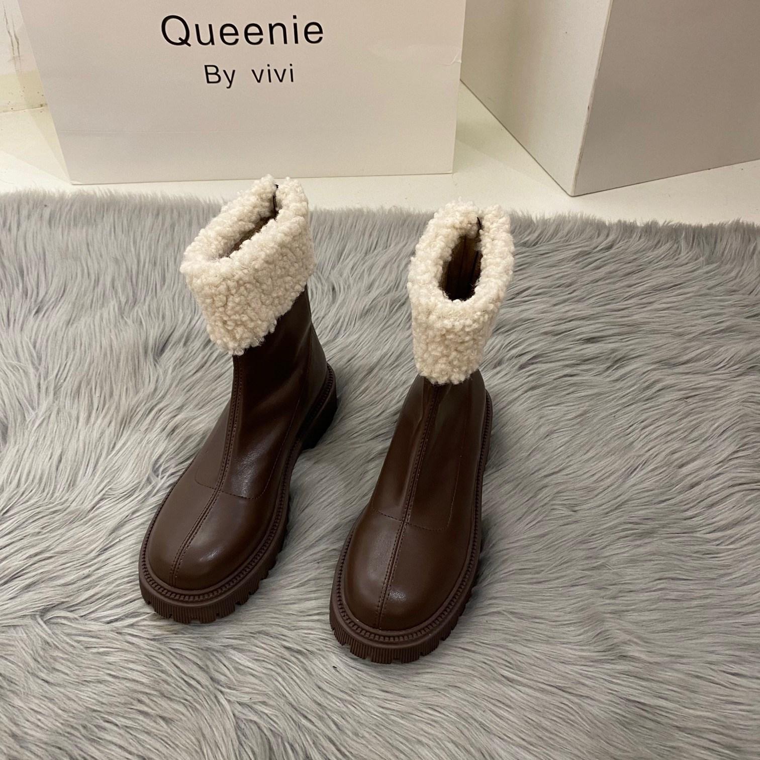 

Модные женские ботинки на зиму 2024 года. Модные длинные ботинки на молнии с толстой подошвой. Дизайнерская обувь для девочек. Повседневная универсальная женская обувь. 40