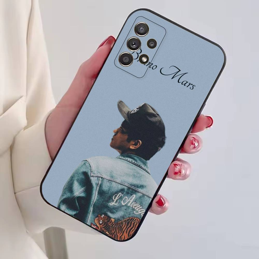 Capa de Celular do Cantor Bruno M-Mars Para Samsung S25,S24,S21,S22,S23,S30,Ultra,S20,Plus,Fe,Lite,Note,10,Capa Preta