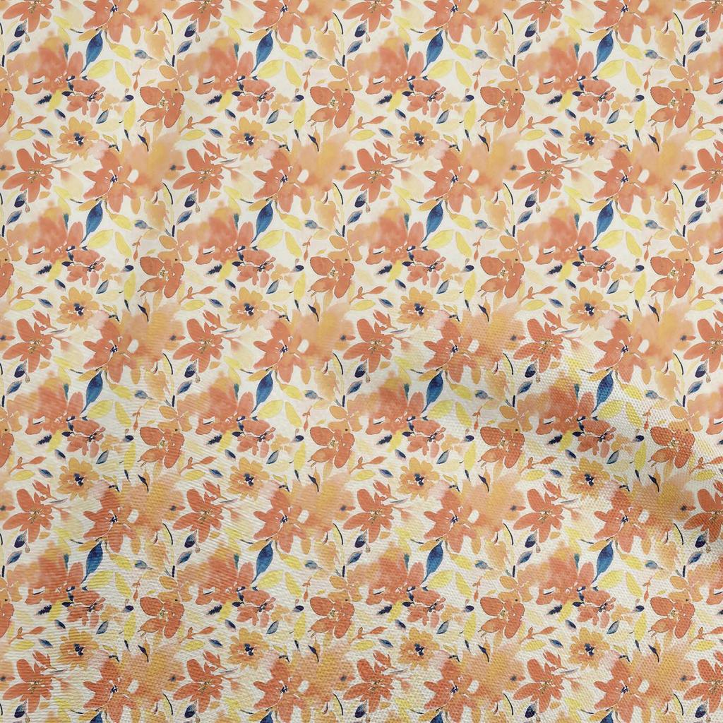 oneOone Cotton Flex Gray Fabric Abstract Watercolor Floral Fabric For Sewing Printed Craft Fabric By The Yard 40 Inch