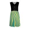Women's Sleeveless Casual Vacation Loose Swing Geometric Button Midi Dress With Pockets