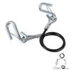 Trailer Safety Towing Cable With S Hook 3500lbs Load Bearing 27.6in Maximum Extension Length Spring Towing Rope For RV