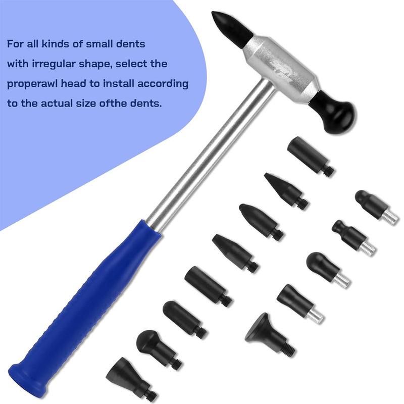 PDR Autobeulenentferner Hammer mit 15 Köpfen, Lackfreie Auto-Beulenreparatur Hämmer, Spurloses Formen Karosserie-Beulenreparatur Für Auto-Beulen