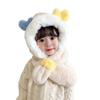Windproof Winter Baby Hat Scarf Plush Infant Beanies Cap Cute Kids Hat Hooded Scarf
