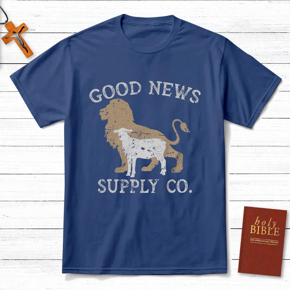 

Good News Christian TShirt Mens and Womens Short Sleeve Cotton Tee Luxury Brand Shirt Oversize Top Summer Blouse Men Clothing S