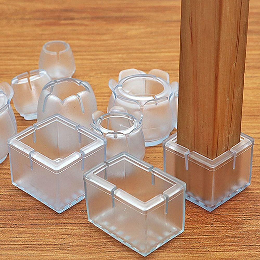 8 Stück Anti-Rutsch Tisch- und Stuhlbein-Kappen Verschleißfeste Möbelbeine Bodenschutz-Pads Verdickte PVC Transparente Beinabdeckungen