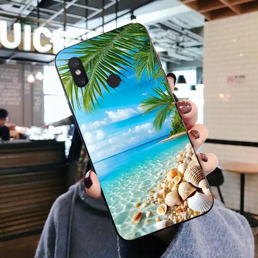 Sea Tropical Palm Trees Beach Phone Case For Xiaomi Mi 5X 8 9 10 11 12 Lite Pro 10T PocoX3pro PocoM3 Note 10 Pro Lite