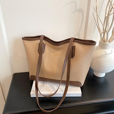 Fashion Contrasting Color Bag Women's New Large-capacity Tote Women's Bag Quality Casual Simple Shoulder Bag Tide